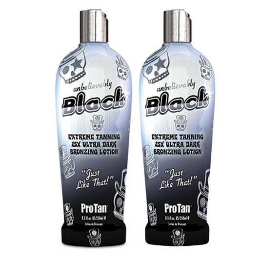 Pro Tan Unbelievably Black Extreme Tanning 25X Ultra Dark Bronzing Lotion 250ml Twin Pack