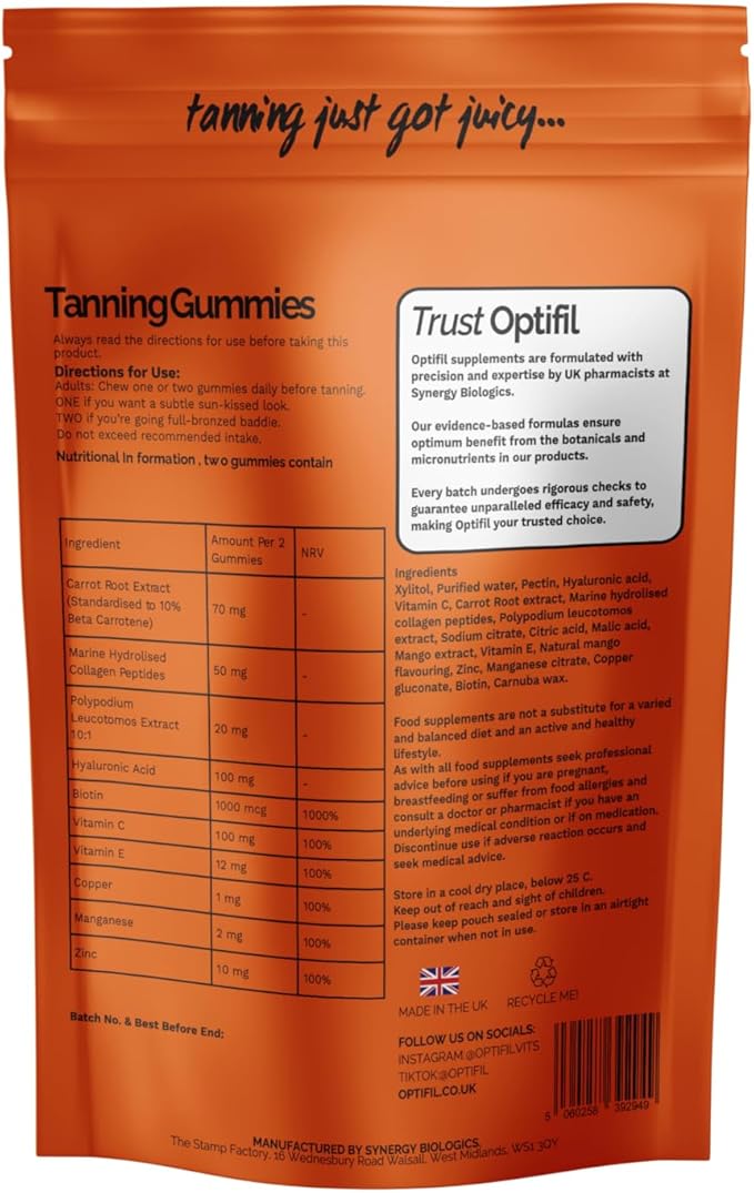 Optifil Tan Intensifying Gummies (Pack of 30)