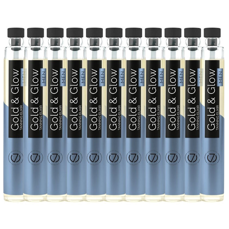 7Suns Gold & Glow MEN Dry Tanning Oil 6ml Ampules (Pack of 10)
