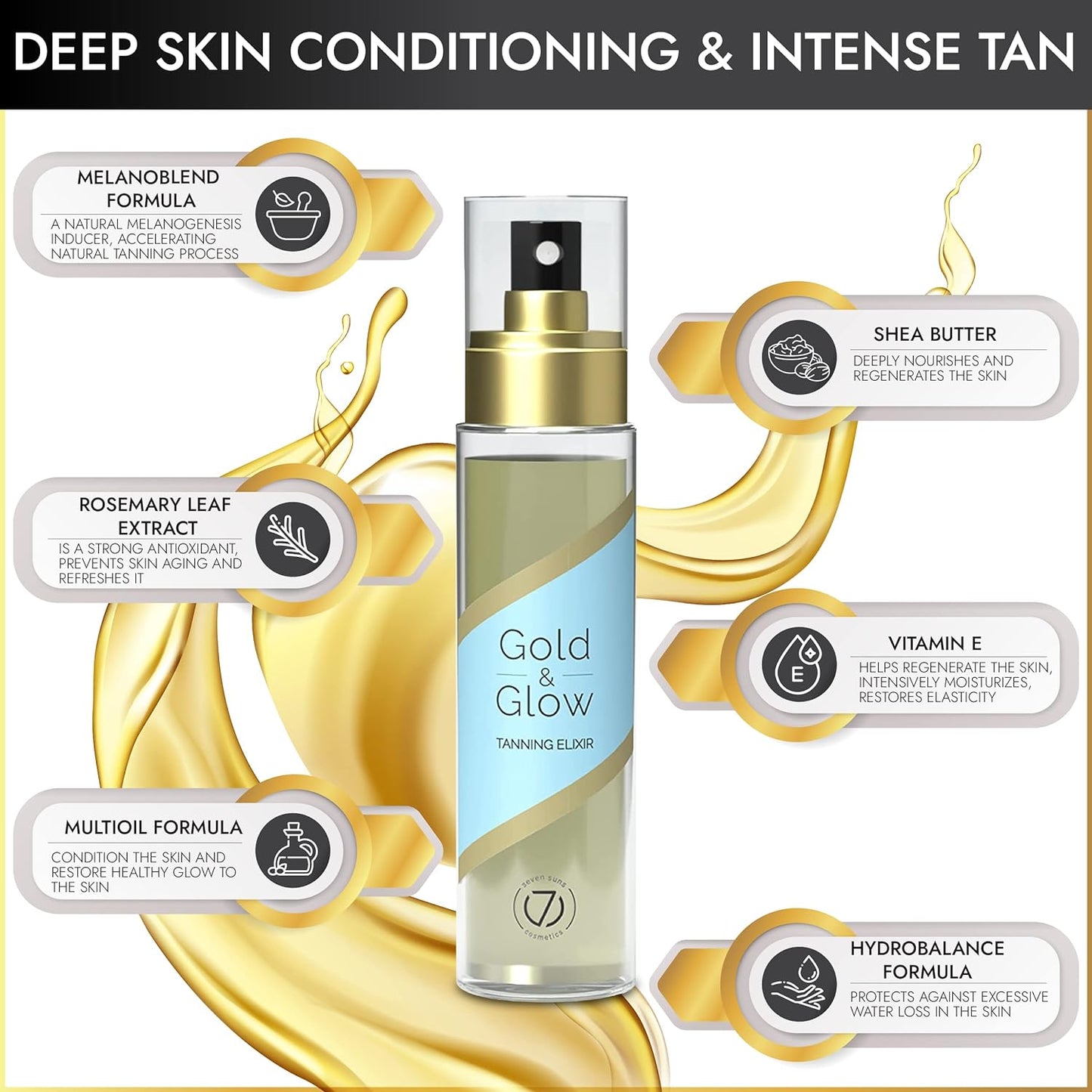 Seven Suns Gold & Glow DRY TANNING OIL INTENSIFIER 100ml